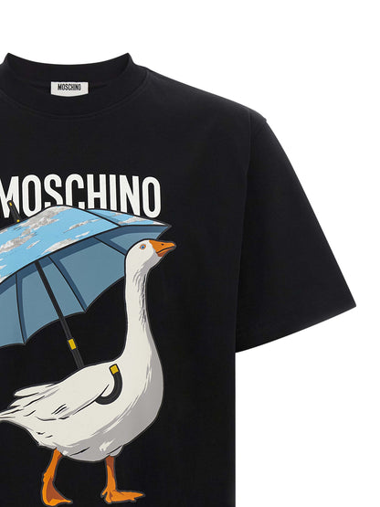 Camiseta Moschino De Algodón Negro Con Corte Clásico