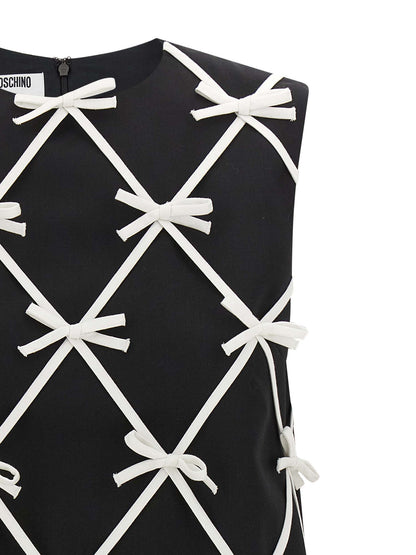 Minivestido Bicolor de Lana Virgen Moschino