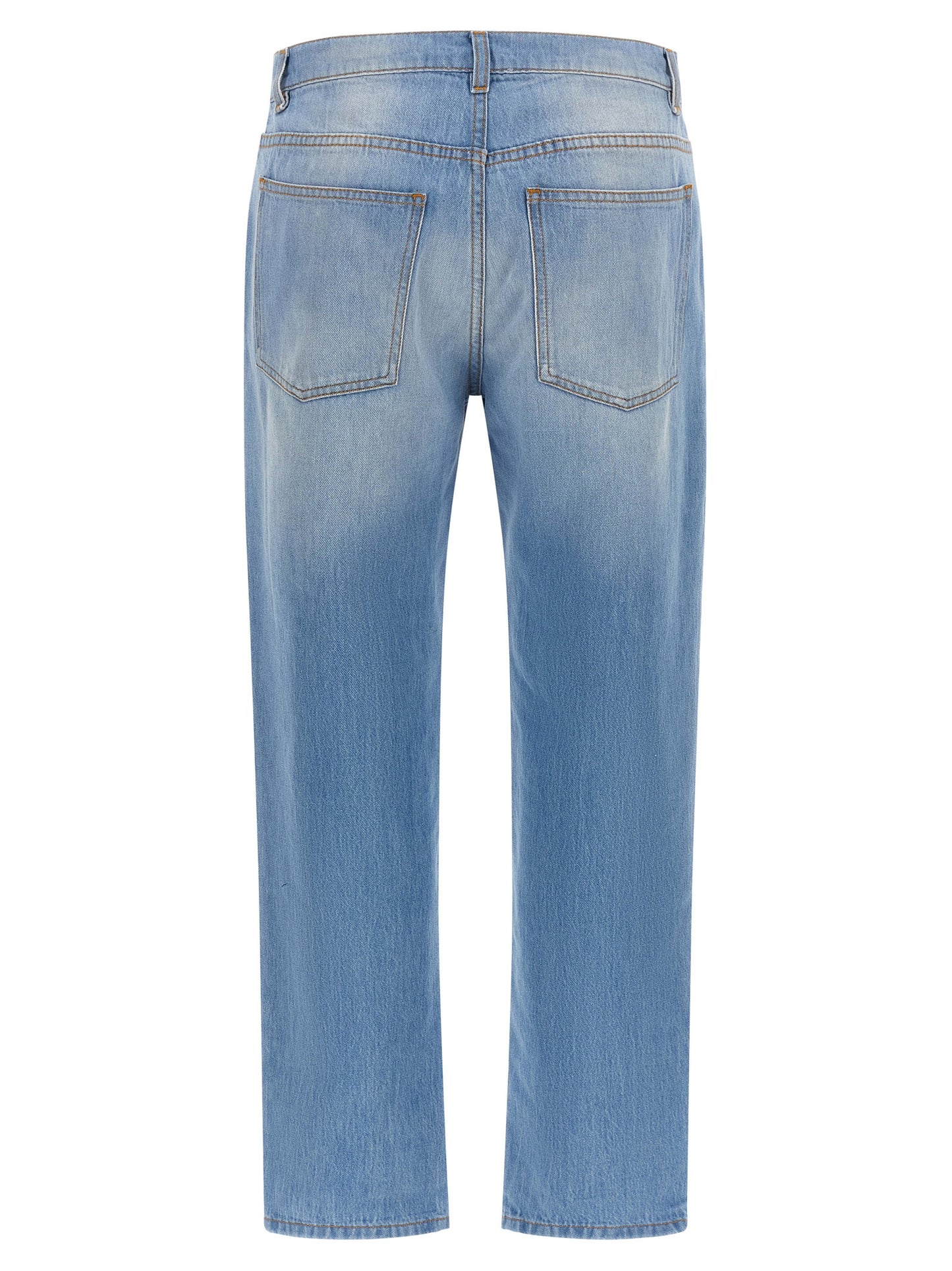 Vaqueros rectos de algodón azul Moschino