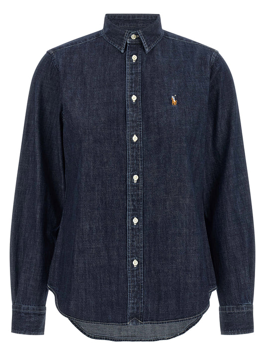 Blusa de algodón azul Polo Ralph Lauren