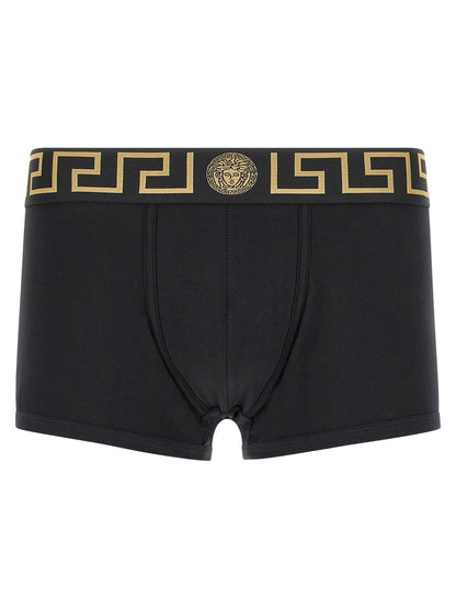 Boxers De Algodón Negro Versace Con Ajuste Entallado