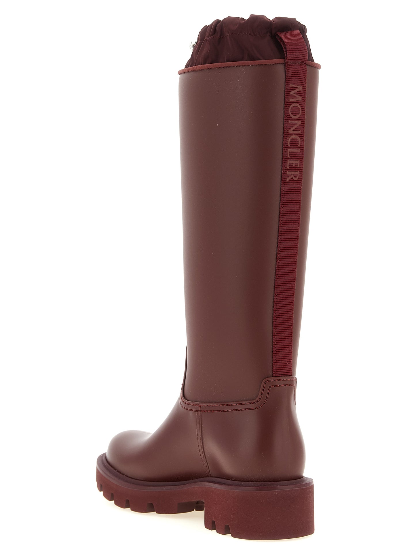 Moncler Over-the-Knee Boots in Bordeaux PVC