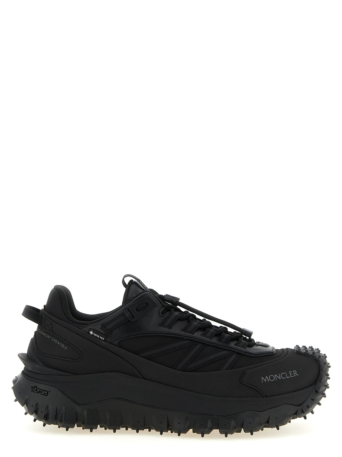Moncler Black Leather Athletic Sneakers