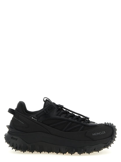 Moncler Black Leather Athletic Sneakers