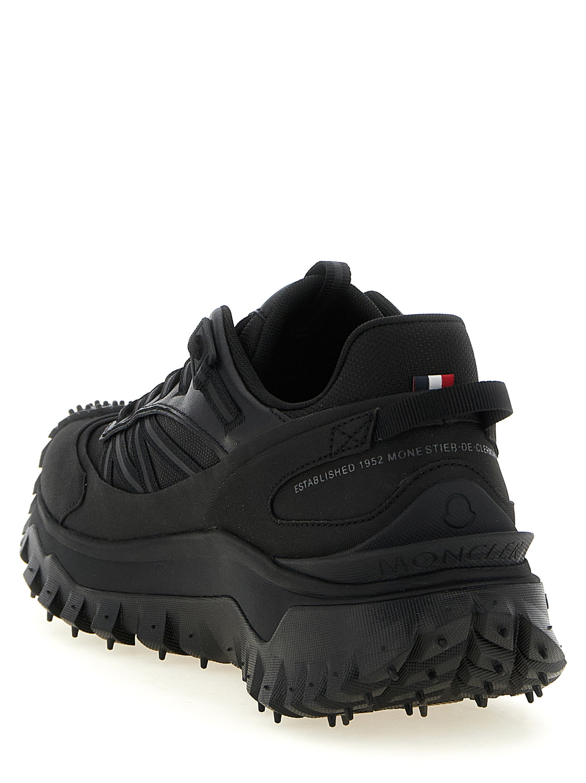 Moncler Black Leather Athletic Sneakers