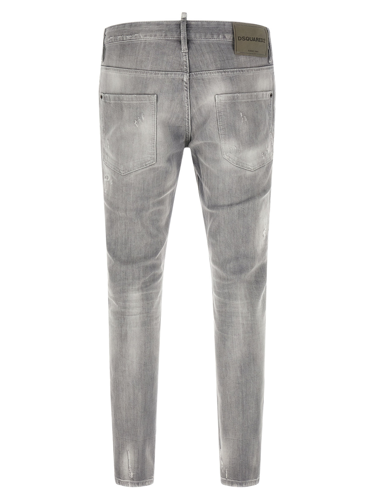 Pantalones Vaqueros Entallados De Algodón Gris Dsquared²