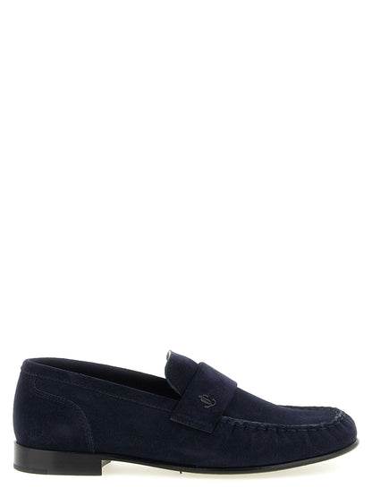 Jimmy Choo Bailarines De Piel Azul Estilo Slip On