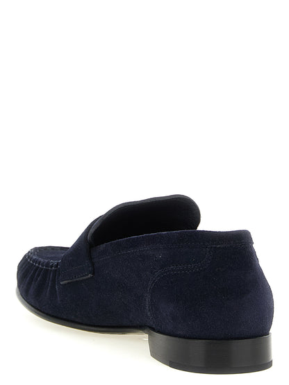 Jimmy Choo Bailarines De Piel Azul Estilo Slip On