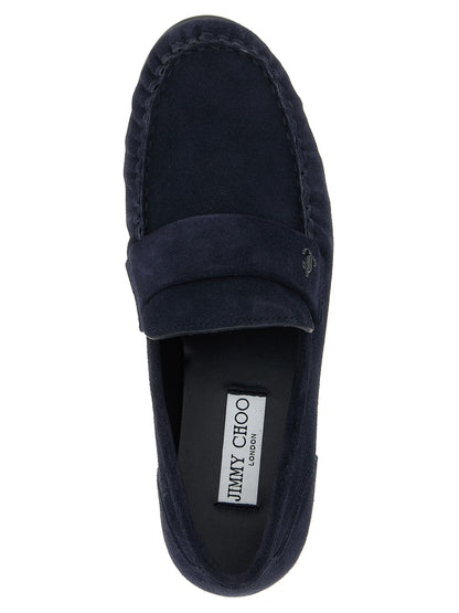Jimmy Choo Bailarines De Piel Azul Estilo Slip On