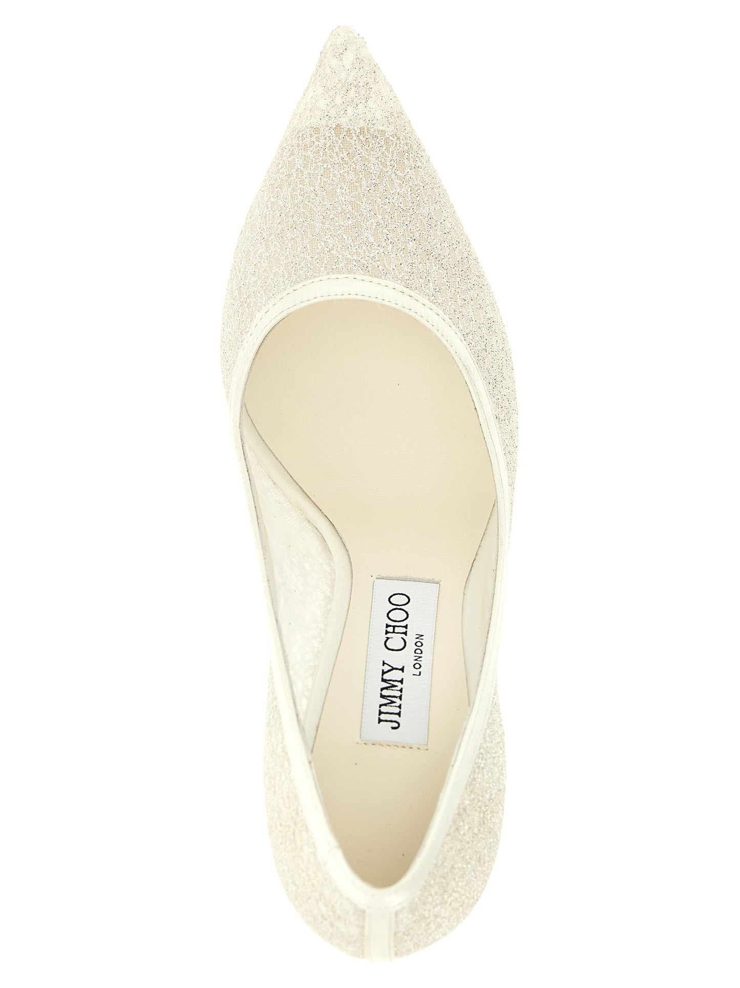 Jimmy Choo Pumps in Shiny White Tencel with High Heels