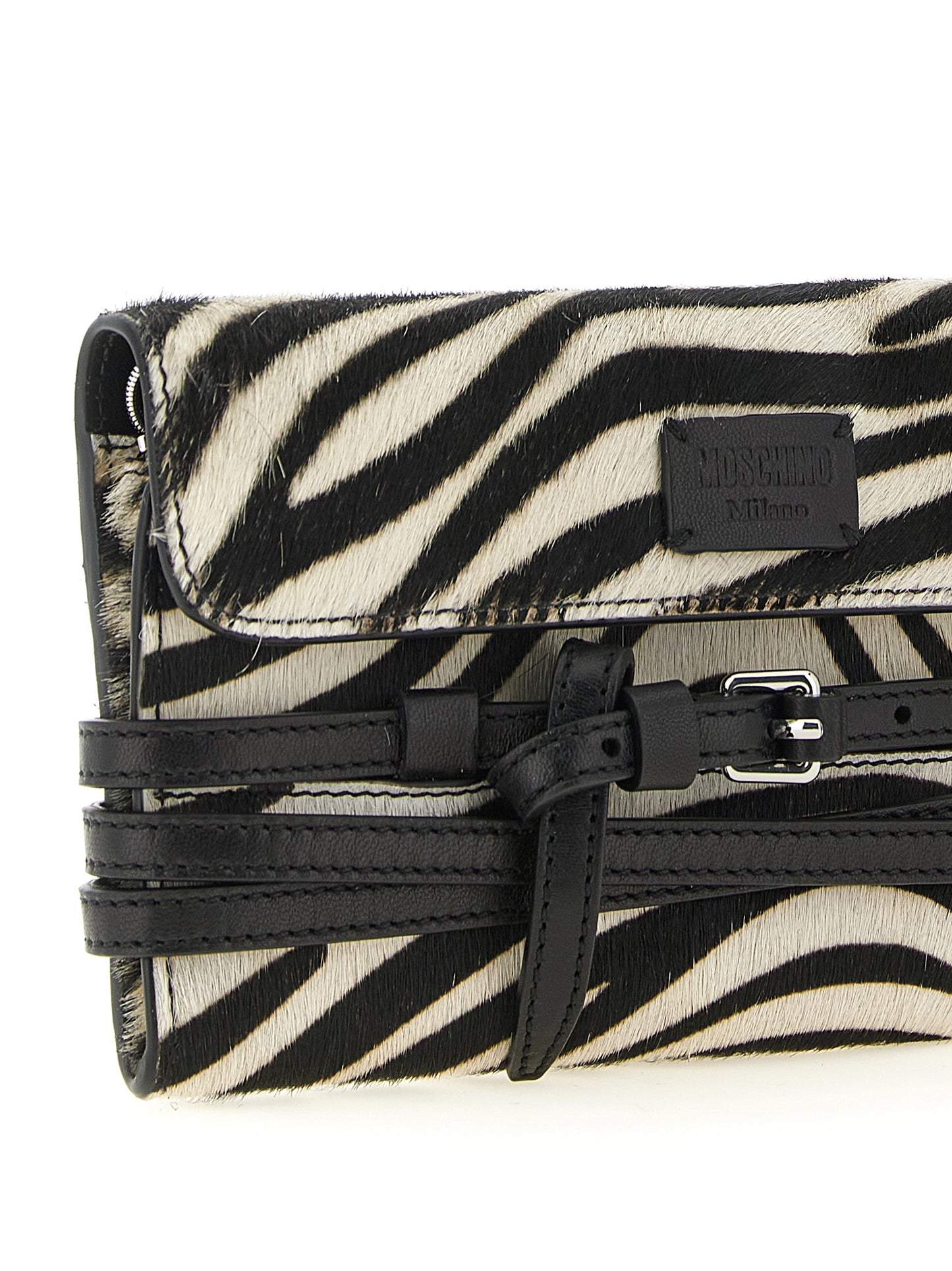 Tarjetero bicolor de piel Moschino