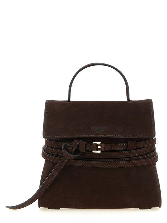 Bolso Moschino de piel de becerro marrón