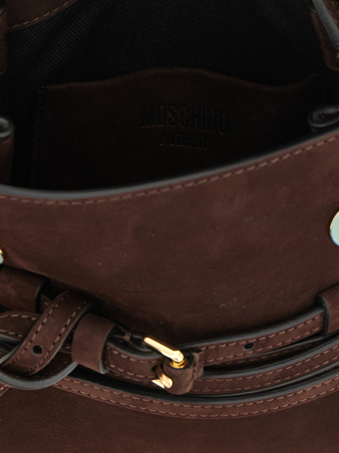 Bolso Moschino de piel de becerro marrón