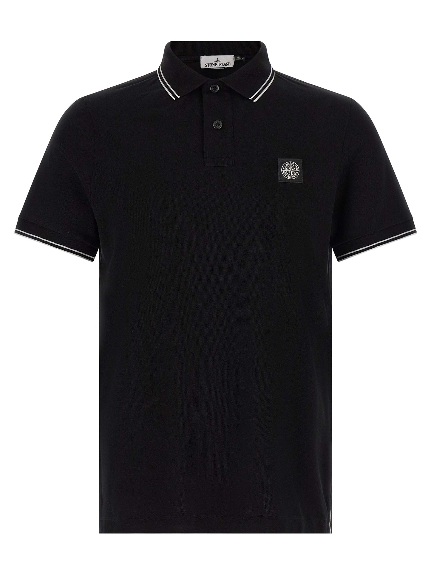 Stone Island Versatile Black Cotton Polo Shirt