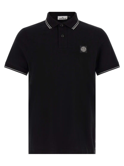 Stone Island Versatile Black Cotton Polo Shirt