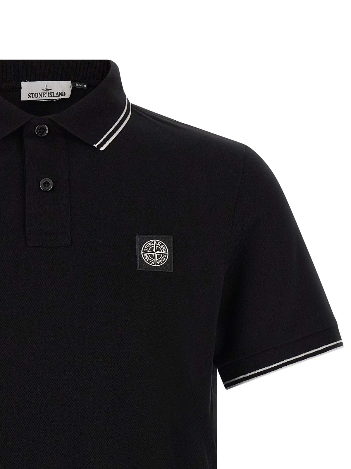 Stone Island Versatile Black Cotton Polo Shirt