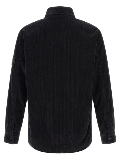 Overshort Stone Island De Pana Negra Con Ajuste Regular