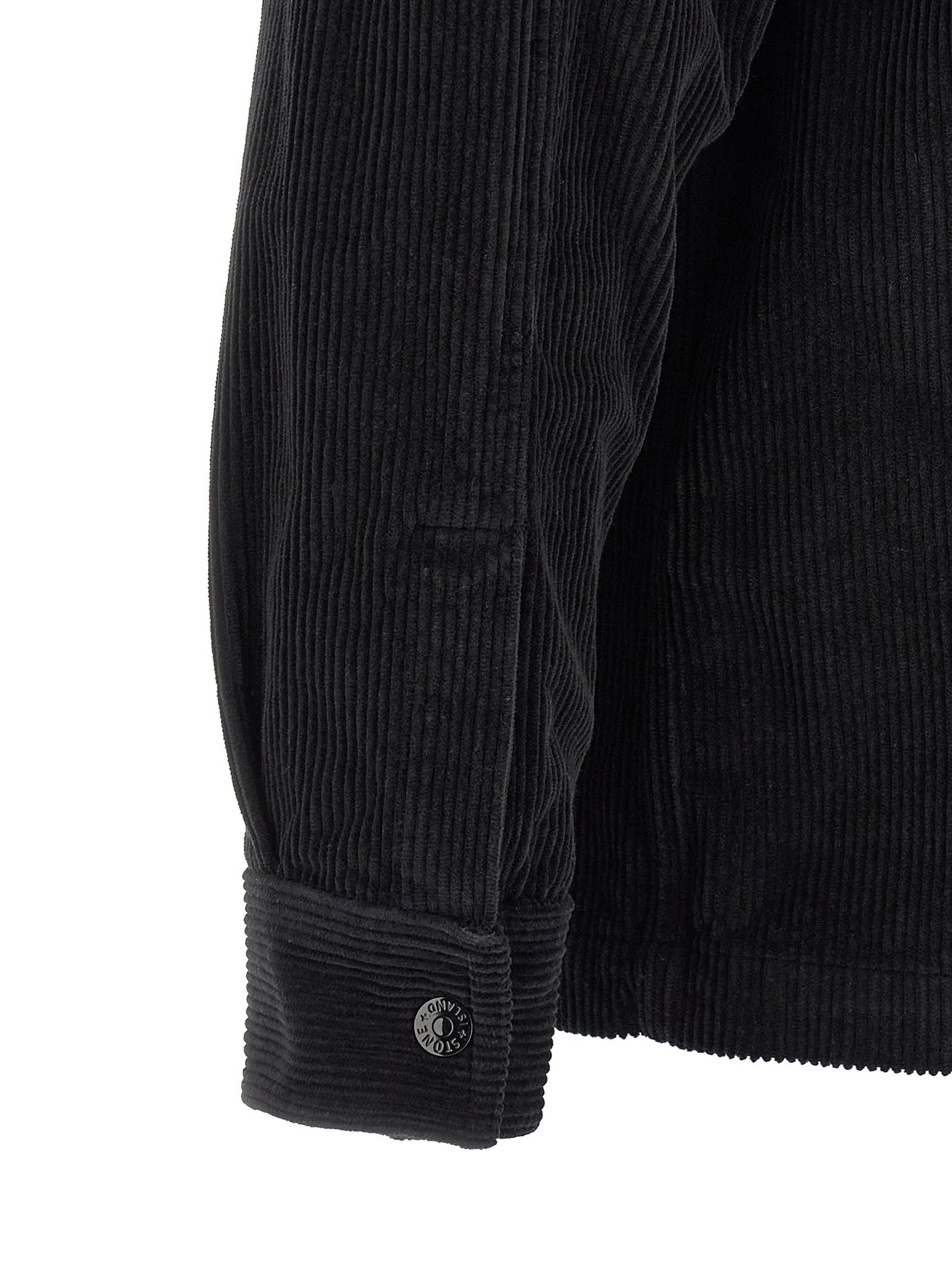 Overshort Stone Island De Pana Negra Con Ajuste Regular