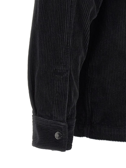 Overshort Stone Island De Pana Negra Con Ajuste Regular