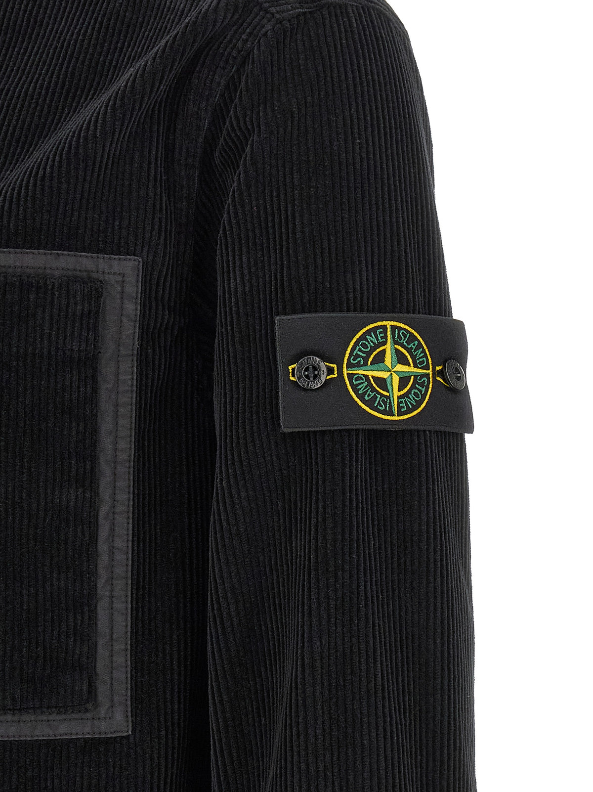 Overshort Stone Island De Pana Negra Con Ajuste Regular