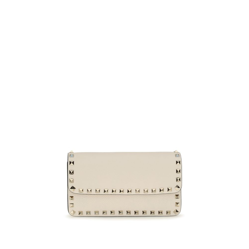 Porte-monnaie Valentino Garavani en veau Bos Taurus beige