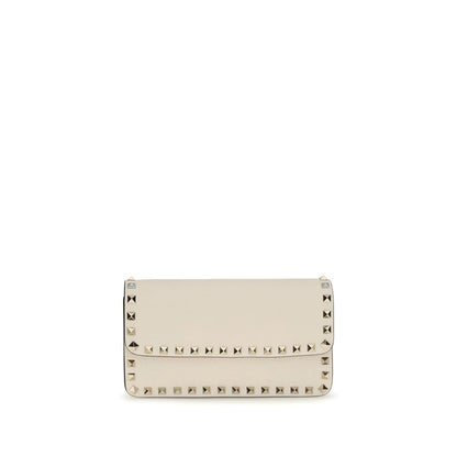 Porte-monnaie Valentino Garavani en veau Bos Taurus beige