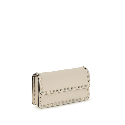 Porte-monnaie Valentino Garavani en veau Bos Taurus beige