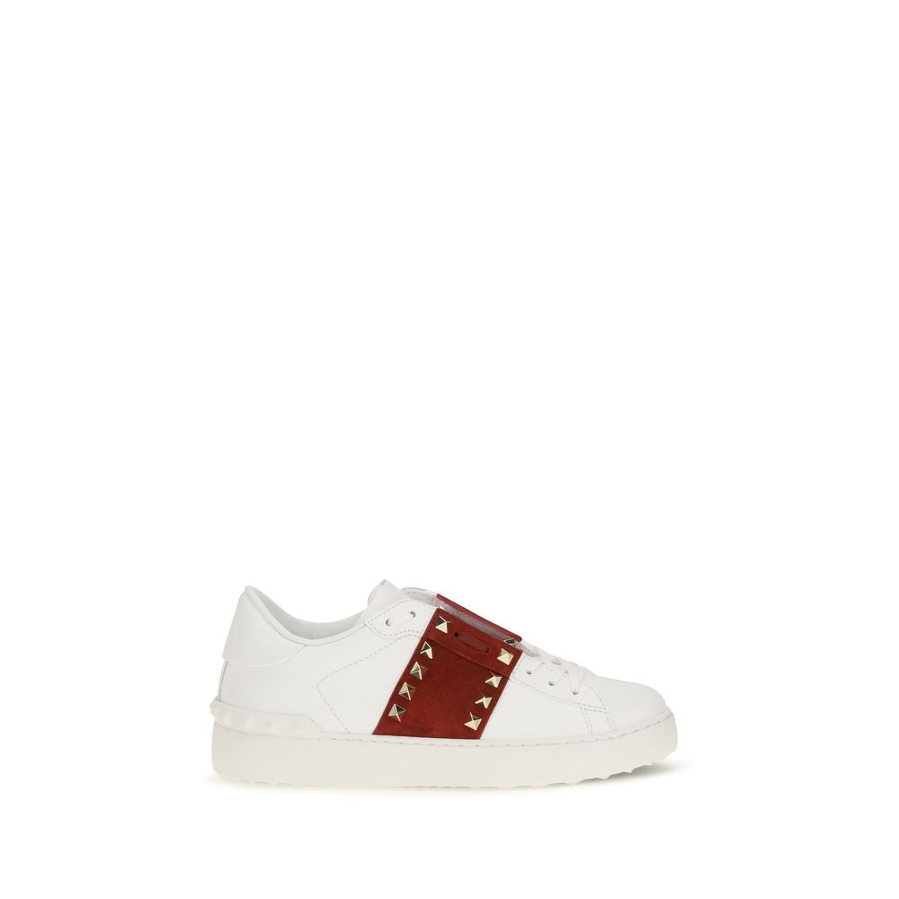 Valentino Garavani White Calfskin Low-Top Sneakers Bos Taurus