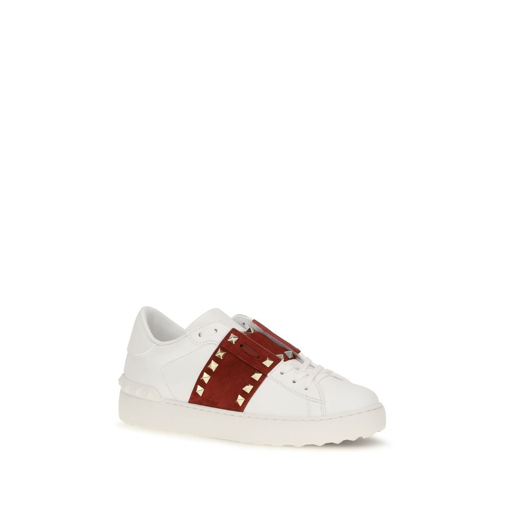 Valentino Garavani White Calfskin Low-Top Sneakers Bos Taurus