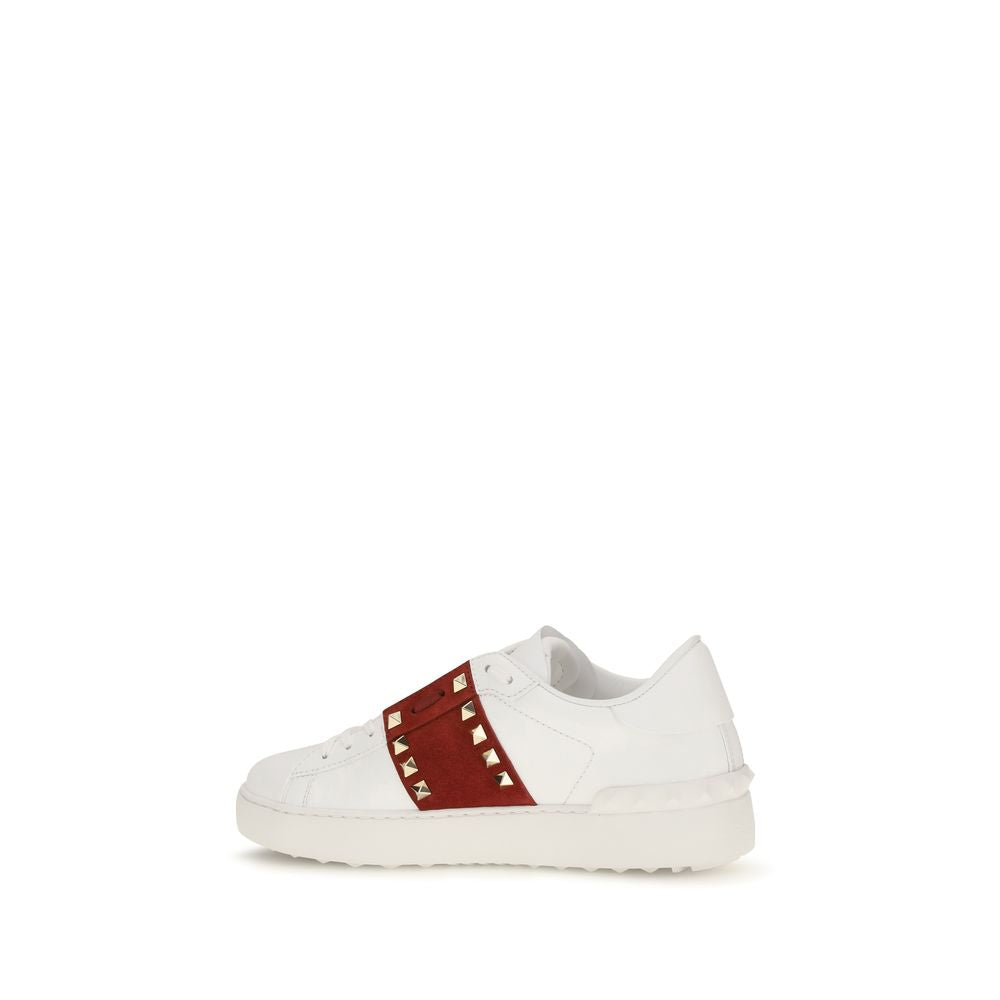 Valentino Garavani White Calfskin Low-Top Sneakers Bos Taurus