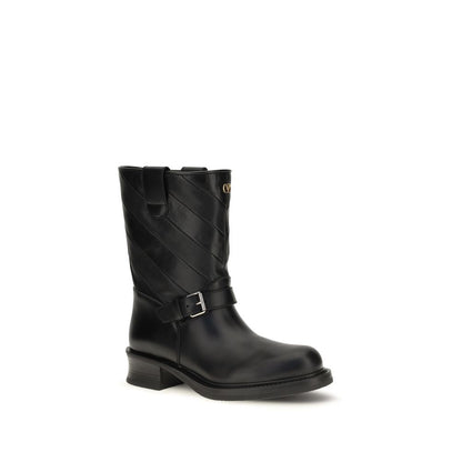 Valentino Garavani black calfskin ankle boots