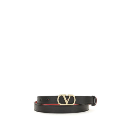 Valentino Garavani Black Calfskin Regular Taurus Belt