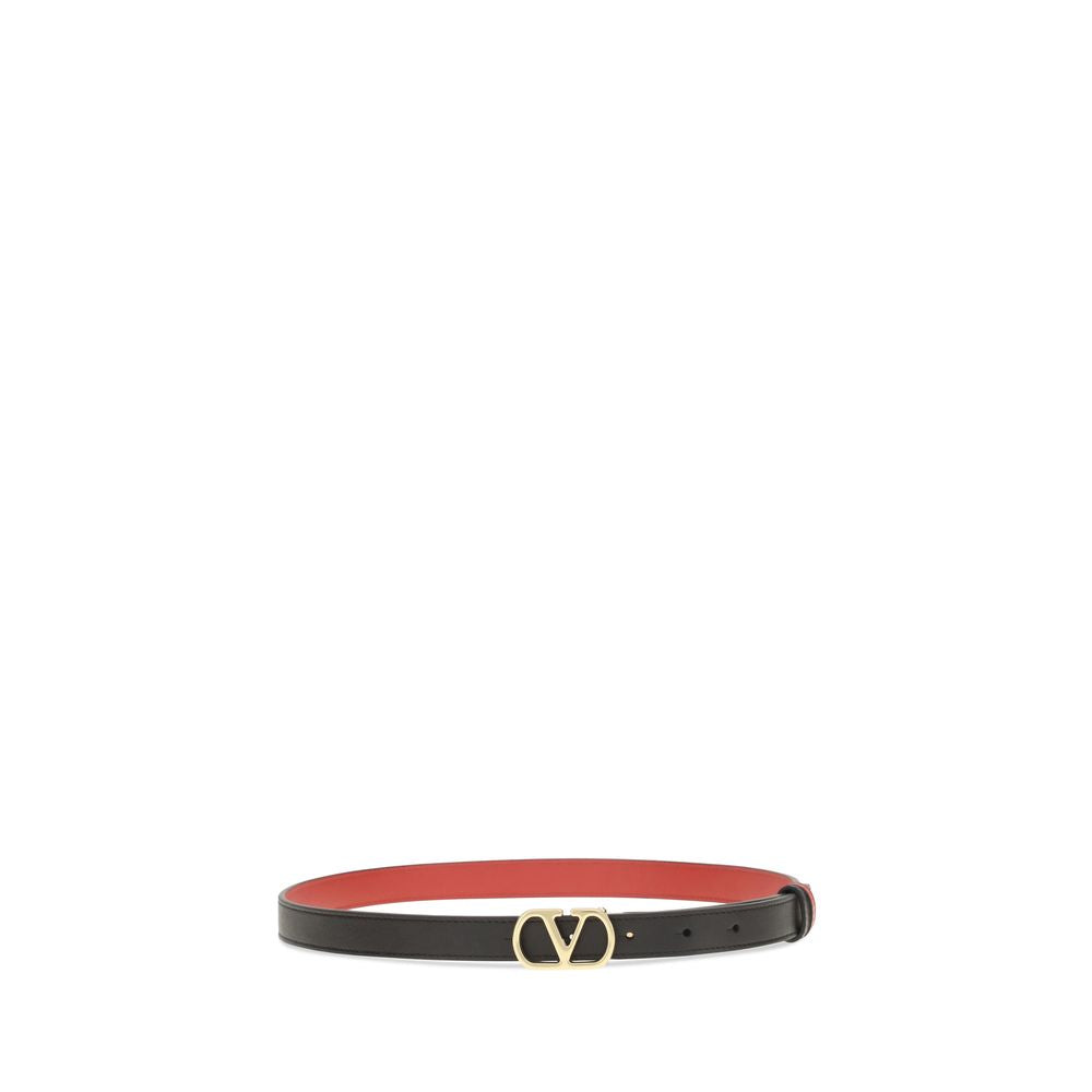 Valentino Garavani Black Calfskin Regular Taurus Belt
