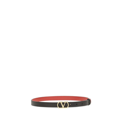 Valentino Garavani Black Calfskin Regular Taurus Belt