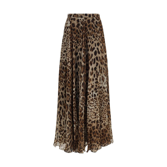 Falda Larga Dolce & Gabbana de Seda Beige