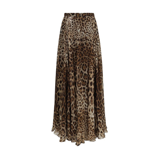 Falda Larga Dolce & Gabbana de Seda Beige