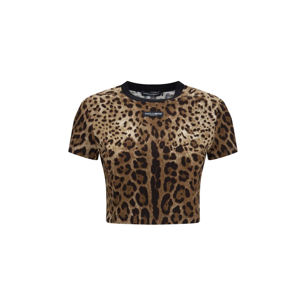 Camiseta de algodón beige Dolce & Gabbana