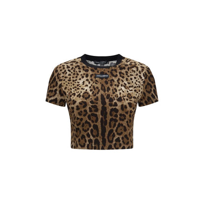 Camiseta de algodón beige Dolce & Gabbana