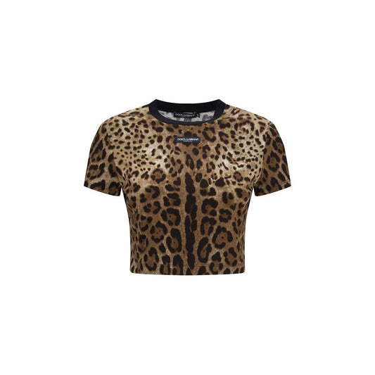 Camiseta de algodón beige Dolce & Gabbana