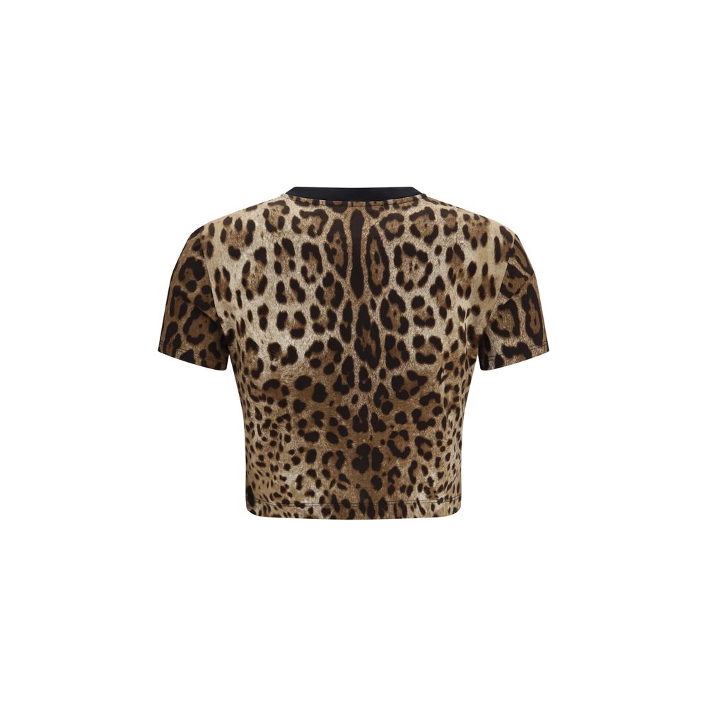 Camiseta de algodón beige Dolce & Gabbana