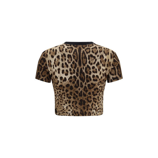 Camiseta de algodón beige Dolce & Gabbana