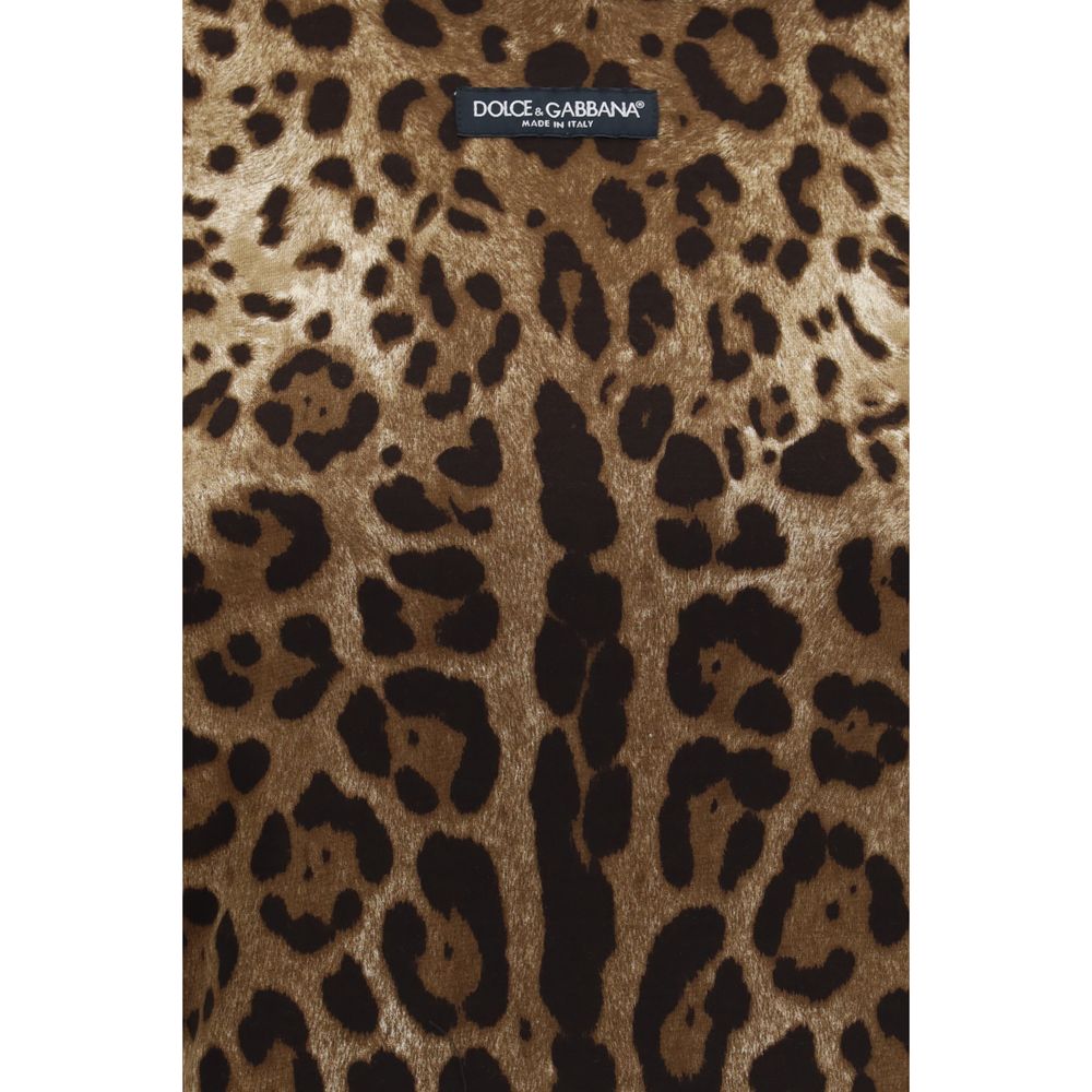Camiseta de algodón beige Dolce & Gabbana