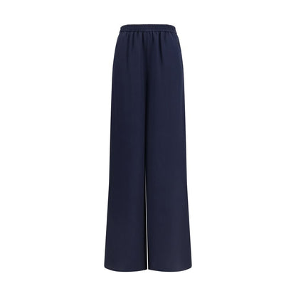 Pantalones casuales de seda azules Max Mara