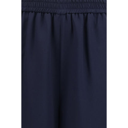 Pantalones casuales de seda azules Max Mara