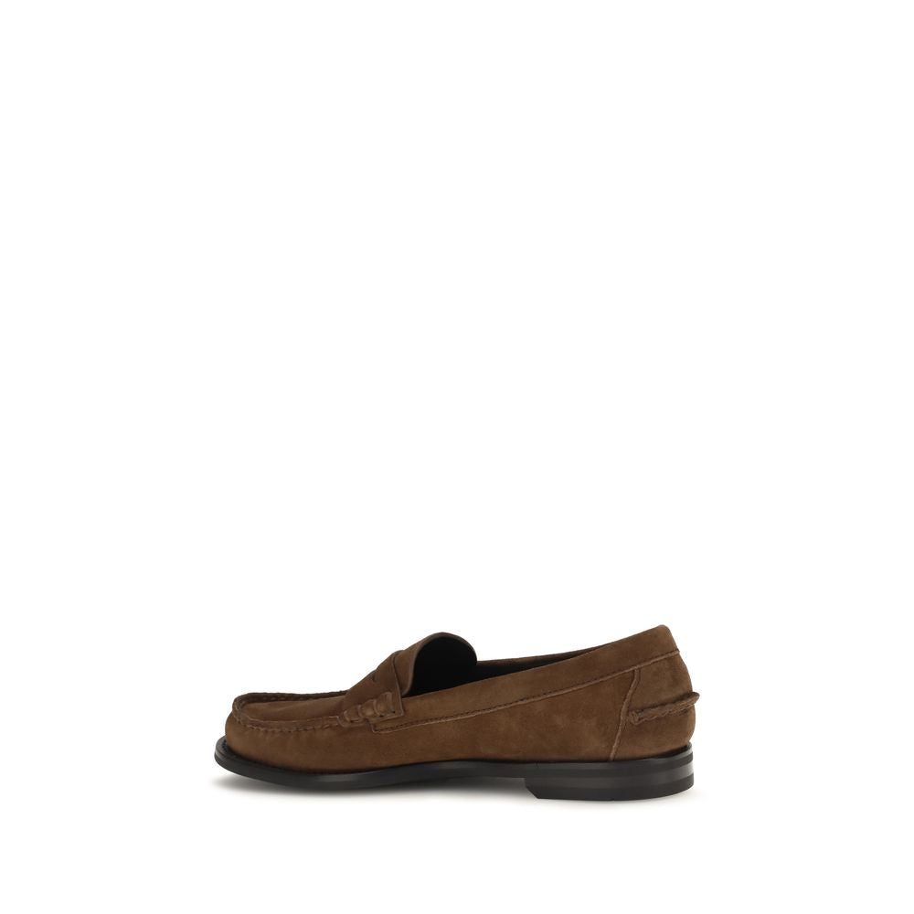 Mocasines Prada de ante marrón sin cordones