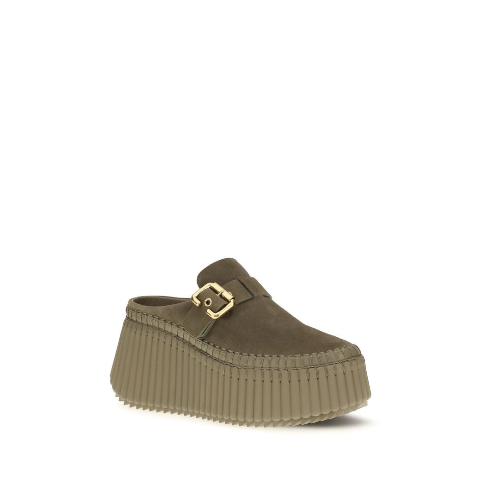 Chloé Mules De Piel De Becerro Bicolor Colección Bos Taurus