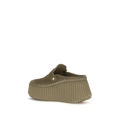 Chloé Mules De Piel De Becerro Bicolor Colección Bos Taurus