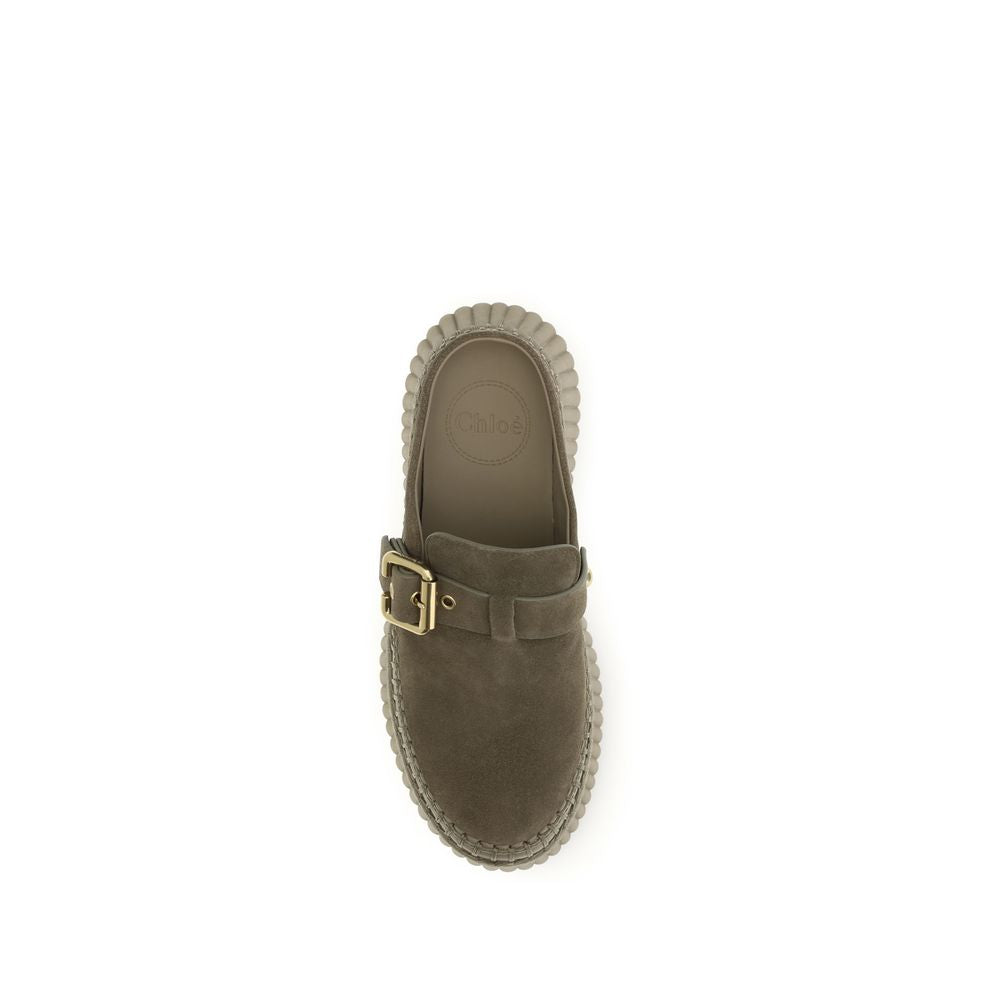 Chloé Mules De Piel De Becerro Bicolor Colección Bos Taurus