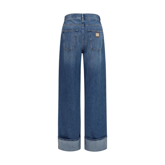 Jeans rectos de algodón azul Dolce & Gabbana