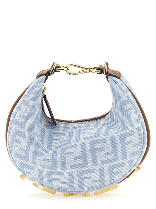 Bolso de mano Fendi de algodón azul